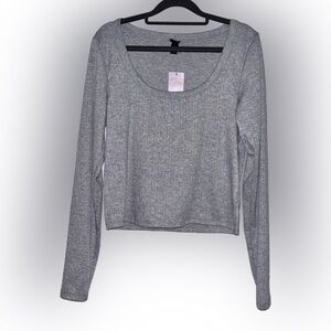 Gray Long Sleeve Women's Top
